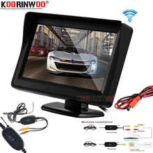 Koorinwoo беспроводной приемник RCA видео системы автомобильный монитор 4,3 "экран для камеры заднего вида AV1/2 TFT LCD цифровой HD 800*480 парковочный 2024 - купить недорого