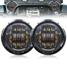 2 pcs Ultrafinos LED Farol para Hi/Lo Feixe 7 polegada 90 W Halo olhos Ângulo de Luz DRL Farol para Jeep Wrangler Off Road 4x4 2024 - compre barato