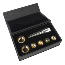 Bb C key-Conjunto de boquillas de Trompeta Convertible, accesorios de Trompeta, 3C, 2C, 2B, 3B, boquilla chapada en oro y plata con caja 2024 - compra barato