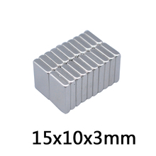 10pcs 15*10*3 Very Strong Neodymium Block Magnets 15x10x3 N35 Grade Powerful Magnet Permanent Magnet 2024 - buy cheap