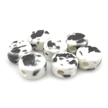 Wholesale 100pcs 12x7mm Black Spots Ceramic DIY Loose Beads Free Shipping 2024 - buy cheap