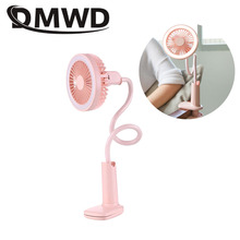 DMWD Mini USB Clip Electric Fan Desktop Foldable Handheld Rechargeable Cooling Fans Wall Hanging Air Blower Stroller LED Light 2024 - buy cheap