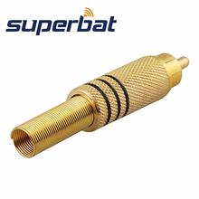 Superbat 3.5mm-rca conector reto do friso do pino da tomada amarelo para o cabo rg59 2024 - compre barato