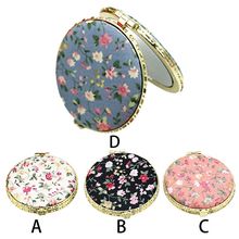 1pc mini bolso redondo dobrável espelho de maquiagem do vintage lados duplos floral impresso estilo chinês compacto ferramenta cosmética portátil 2024 - compre barato