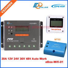 48V 36V battery charger controller solar panels system VS2048BN EPEVER EPsolar PWM series Wifi eBOX Phone APP MT50 Meter 20A 2024 - buy cheap