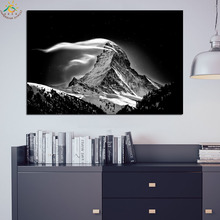 Black and White Poster Landscape Mountain Wall Art Canvas Framed Print Painting Pop Art Vintage Posters and Prints Wall Pictures 2024 - buy cheap