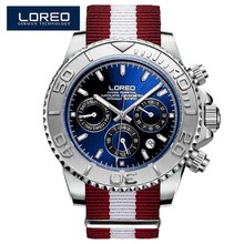 Multi function LOREO Diver Watch 200m Waterproof Mechanical Watch Sapphire Mirror Calendar Nylon Strap Luminous Watches men 9208 2022 - buy cheap