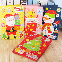 Children DIY Handmade Christmas Card Kindergarten Baby Creative Santa Claus 3D Greeting Card Craft Educational Toy Gift 2024 - buy cheap