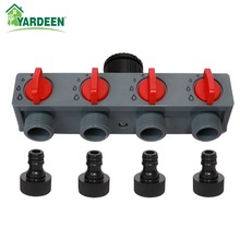 4 Way Distributor 3/4'' and 1'' ABS Plastic Garden Hose Pipe Splitter Water Connector 4 Way Tap Irrigation 2024 - buy cheap
