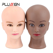 Plussign 21 Inch Training Head With Clamp Popular Cosmetology Bald Mannequin Heads For Makeup Practice Wig Making Hats Display 2024 - buy cheap