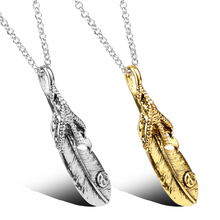 dongsheng Takahashi Goro Pendant Necklace Gold Feather Japan Takahashi Goro Goro's Titanium Hiphop for Men Necklaces -30 2024 - buy cheap