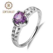 Pulseira de balé da gem anel de jóias finas 1.63ct natural ametista anéis de pedra preciosa 925 prata esterlina clássico casamento para mulher 2024 - compre barato