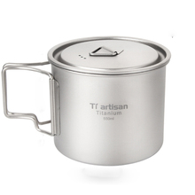 550 мл Tiartisan чистый титан складная ручка чашка для путешествий кружка для воды для улицы походный котелок для варки пищи чай кофе кружка рюкзак Ta8310 2024 - купить недорого