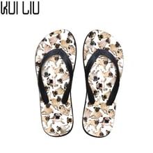 Customized Summer Flip Flops for Female Fashion Home Flipflops Casual Ladies Slippers Woman Pug Dog Print Beach Women's Shoes 2024 - buy cheap