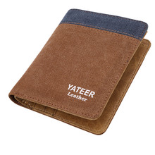 Fashion Men's Wallets Denim Canvas Thin Men's small Wallet Men's Purses Short Mini Burse Male Money Purse Card Holder 2024 - buy cheap