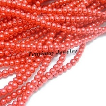Wholesale 5 Strands 8mm Red Imitation Pearl, Cheap Glass Pearl Accessory Free Shipping (85cm/Strand) 2024 - buy cheap