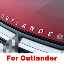 Diy carro 3d fraseio para outlander aço inoxidável fixo letras capô emblema cromo logotipo emblema adesivo para mitsubishi outlander 2024 - compre barato