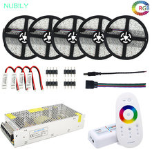 Rgb tira conduzida 20m 30 15m 25m 5 decoração ledstrip impermeável 5050 tiras de luz com 2.4g toque remoto rgb controlador de energia 2024 - compre barato