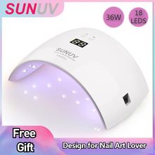 SUNUV SUN9x Plus 36W Nail Lamp UV LED Nail Dryer for Gel Polish Pink Predicure Manicure Machine Auto Infrared Sensor LCD Display 2024 - buy cheap