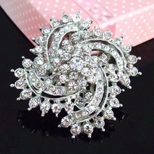 DHL FEDEX FREE SHIPPING VINTAGE STYLE RHODIUM PLATED FLOWER CRYSTAL PIN BROOCHES 2024 - buy cheap