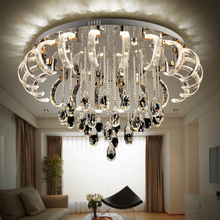 Lâmpada de cristal para sala de estar, lâmpada de teto em led com atmosfera minimalista, redonda, para casa criativa, lâmpada mestre para o quarto 2024 - compre barato