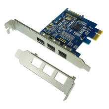 PCIE 3x 1394b порты Firewire PCI-Express плата контроллера, 1394 карты TI чипсет sata источник питания с низким кронштейном 2024 - купить недорого