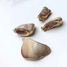 Необычные натуральные жемчужные подвески в виде ракушек, бусины с боковой стороны отверстия для ожерелья «сделай сам» 2024 - купить недорого