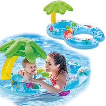 Yuyu Inflatable Double Swimming Ring Baby Pool Float Pool Tube Toys With Canopy Party Parent-Baby Swim Ring With Sunshade 2024 - buy cheap
