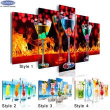 5 Panels Full square drill Diamond embroidery Artwork Abstract wine glass 5D DIY diamond Painting Cross Stitch Rhinestone Mosaic 2024 - buy cheap