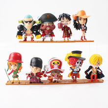 9 шт./компл. Аниме One Piece Luffy Nami Tony Chopper Zoro Brinquedos ПВХ Фигурки Коллекционная модель игрушка подарок для детей 9 см 2024 - купить недорого