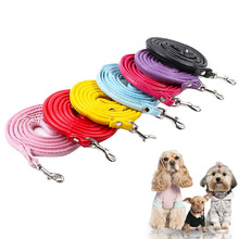 1PC Candy Color Smooth PU Leather Pet Dogs Lead Leash Outdoor Security Training Small Dog Harness 1.2M Walk Doggy Leashes 2024 - buy cheap