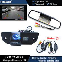 Беспроводная Автомобильная камера заднего вида FUWAYDA с чипом CCD для FORD FOCUS SEDAN (3 каретки) Ford C-max + 4,3 дюймовый монитор для зеркала заднего вида 2024 - купить недорого