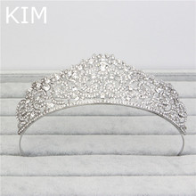 Vintage princess Crystal tiara Rhinestone Bridal Hair Jewelry Wedding Hair Accessories Queen Pageant Tiaras and Crowns YLQT-008 2024 - buy cheap