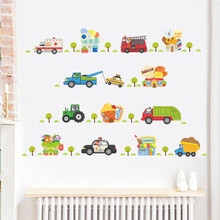 Adesivo de parede de carro trator e caminhão, decoração de quarto infantil, faça você mesmo, mural, arte, decalque de parede pvc 2024 - compre barato
