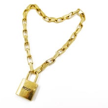 New Women Vintage Metal Padlock Chain necklace for women Gold Letter moon Lock Pendant Necklace Chains Collier Punk jewelry 2019 2024 - buy cheap