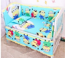 Promotion! 6PCS  baby bedding set 100% cotton crib bed set baby bed linen,include(bumpers+sheet+pillow cover) 2024 - buy cheap