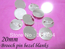 Silver plated metal safety pin brooch bezel blanks, brooch base 20mm cameo setting 2024 - buy cheap