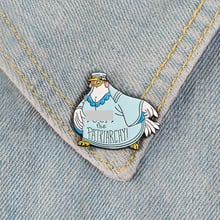 Cartoon Hen Enamel Pin Animal Blue Robe Chicken Brooch Quote Letters Feminist Lapel Pins Backpack Denim Jackets Jewelry Gift 2024 - buy cheap