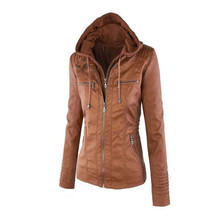 Hot autumn and winter women leather jacket zipper motorcycle leather coat short paragraph PU jacket large size coat 3XL-7XL 2024 - buy cheap