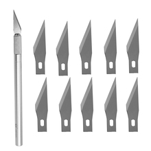 1 Knife Handle with 10pcs Blade Replacement 11A# Wood Cut Paper Knife PCB Repair Scalpel Knife DIY Cutting Tool 2024 - buy cheap