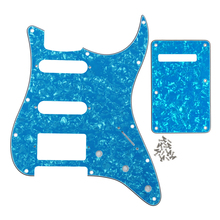 FLEOR SSH Guitar Pickguard Scratch Plate Back Plate + Screws for USA/Mexican Standard ST Style Guitar,Sky Blue Pearl 2024 - buy cheap