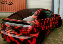 Película protectora de vinilo de camuflaje para coche, película adhesiva de PVC de camuflaje sin aire, envoltura de ORINO, rojo, negro y blanco 2024 - compra barato
