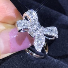 High Quality Bowknot Ring Female Simple Cocktail Cute CZ Women Ring Zircon Women Party Wedding Jewellery 2024 - buy cheap