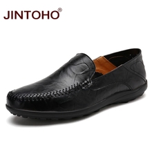 JINTOHO-zapatos náuticos de cuero genuino para hombre, mocasines sin cordones, de marca, a la moda 2024 - compra barato