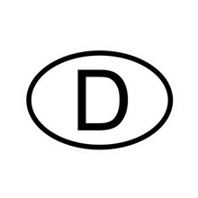 15*10CM D Germany Country Code Oval Car Stickers Decals Motorcycle Car Styling Black/Silver C1-0069 2024 - buy cheap