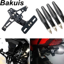 Suporte universal para luzes de placa e setas pisca-pisca de motocicleta, para honda, kawasaki z750 r3 z800 r6 mt07 mt09 mt10 2024 - compre barato