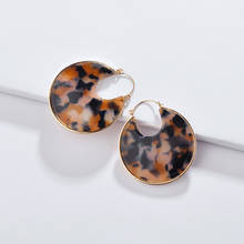 Fashion Resin Acrylic Round Circle Dangle Earrings for Women Leopard Colorful Statement Earrings Wedding Brincos Party Jewelry 2024 - buy cheap