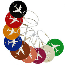 5 cores acessórios de viagem bagagem tag aeronaves forma redonda portátil seguro mala de viagem etiqueta saco de embarque tags 2024 - compre barato