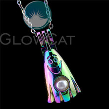 R-C833 Rainbow Smile Ghost Beads Cage Pendant Essential Oil Diffuser Pearl Cage Locket Necklace 2024 - buy cheap