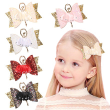 Cute fashion Ballerina Glitter Bow Sparkly Hair Clip for Women Girls Hairpin Children Kids Barrettes Hair Accessories 2024 - buy cheap